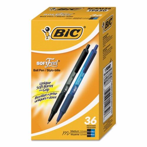 BIC Soft Feel Clic Pens - Black/Blue Perspective: front