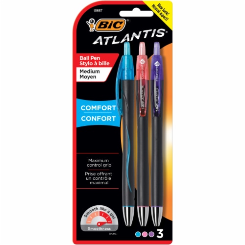 BIC Atlantis Comfort Fashion Medium Ball Pens Perspective: front