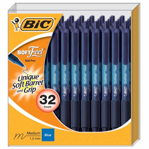 BIC Soft Feel Retractable Ball Point Medium Point Pens - Blue, 32 pk - QFC