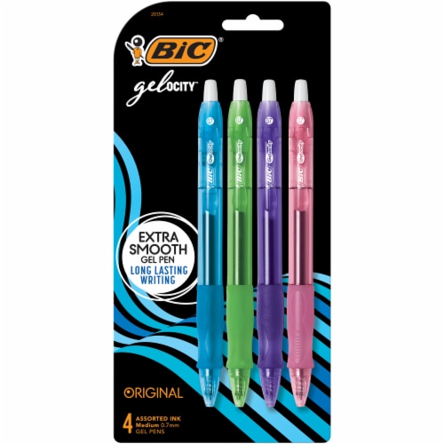 BIC Gel-ocity Medium Gel Pen - Vivid Colors, 4 pk - Kroger