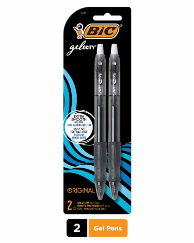 Bic Gel-ocity Black Gel Pens, 2-Pack