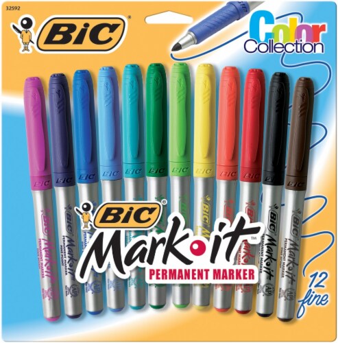 Intensity Fine Tip Permanent Marker, Fine Bullet Tip, Assorted Colors, 12/Set