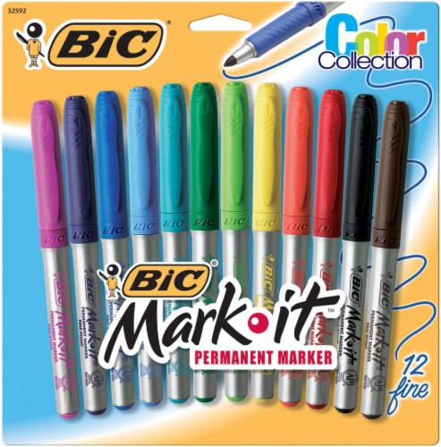 BIC Mark-It Permanent Color Markers, Ultra Fine Point, Assorted