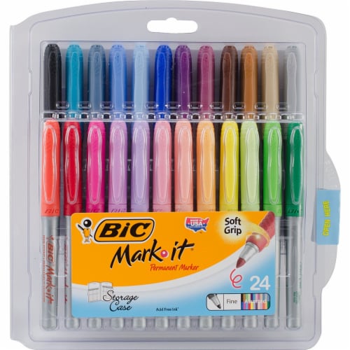 BIC Mark-It Fine Point Permanent Markers 24/Pkg-Assorted Colors Perspective: front