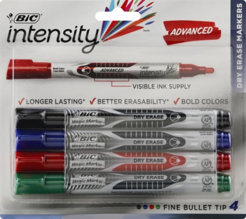 BIC Fine Point Dry Erase Magic Marker - Assorted - 4 Count Perspective: front