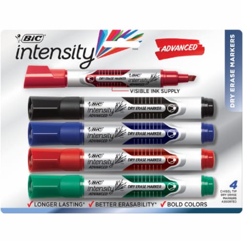 BIC® Intensity Dry Erase Marker - Assorted - 4 Count Perspective: front