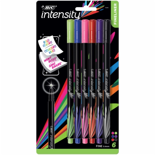 BIC Intensity Fineliner Medium Felt Tip Pens - Assorted, 6 pk - Kroger