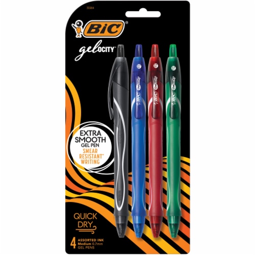 BIC 4-Colour Ballpoint Retractable Pen, Assorted Colours, Medium Tip, 3/PK