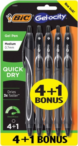 BIC Gel-ocity Quick Dry Gel Pens - Black Perspective: front