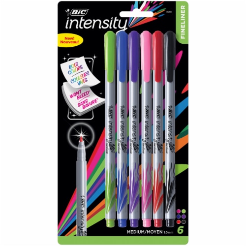 BIC Intensity Fineliner Medium Felt Tip Pens - Assorted, 6 pk - Kroger