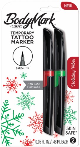 BIC BodyMark Temporary Tattoo Markers - Red/Green Perspective: front