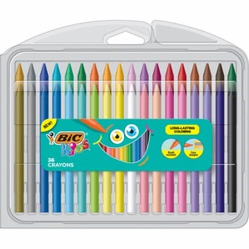 Kids Coloring Crayons, 36 Assorted Colors, 36/Pack