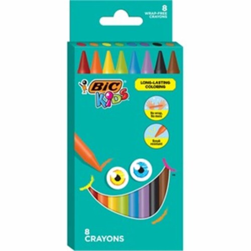 Kids Coloring Crayons, 8 Assorted Colors, 8/Pack