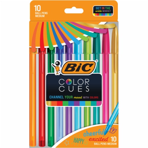 BIC® Color Cues Medium Ball Pens - Assorted Perspective: front