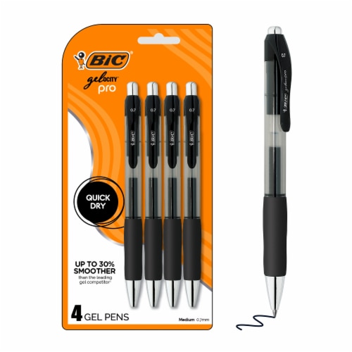 BIC Gelocity Pro Black Gel Pens 4/PK Perspective: front