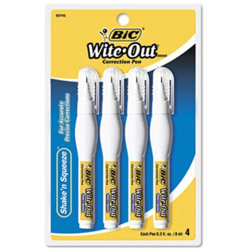 BIC Wite-Out Shake'n Squeeze Correction Pen 4/Pkg-.3oz, 1 - Kroger