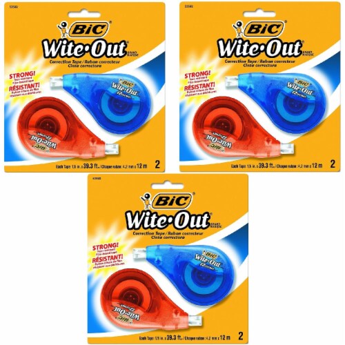 BIC Wite-Out Brand EZ Correct Correction Tape, White, 6 Count, 1