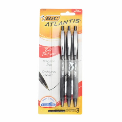 BIC® Atlantis® Bold Black Ball Pens, 3 pk - Kroger