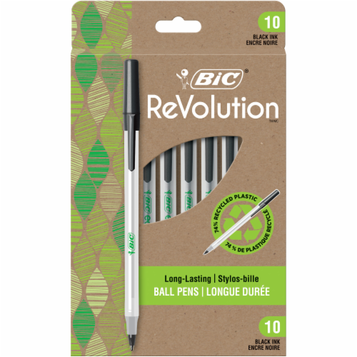 BIC® ReVolution™ Ball Point Pens - Black Perspective: front