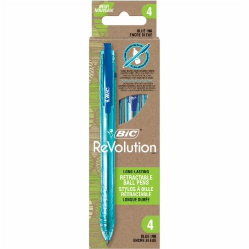 BIC® ReVolution™ Recycled Retractable Blue Ballpoint Pens Perspective: front