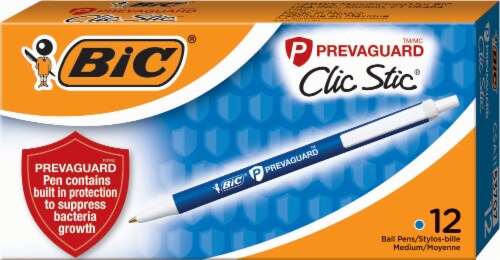 BIC Antimicrobial Pen 12 Pack - Blue Perspective: front