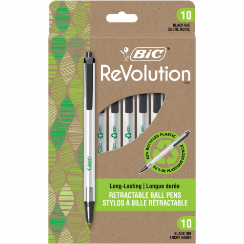 BIC Revolution Retractable Ball Pens - Black Perspective: front