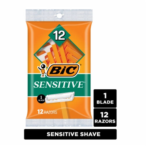 BIC® Sensitive® Single-Blade Disposable Razors Perspective: front