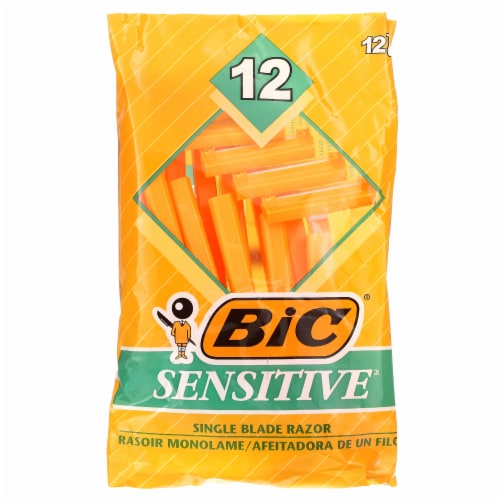 BIC® Sensitive™ Single Blade Razors Perspective: front
