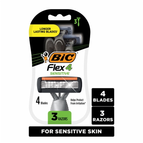 BIC® Flex 4™ Sensitive Men's Razors Perspective: front