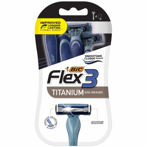 Bic® Flex3™ Men's Titanium Disposable Razors Perspective: front