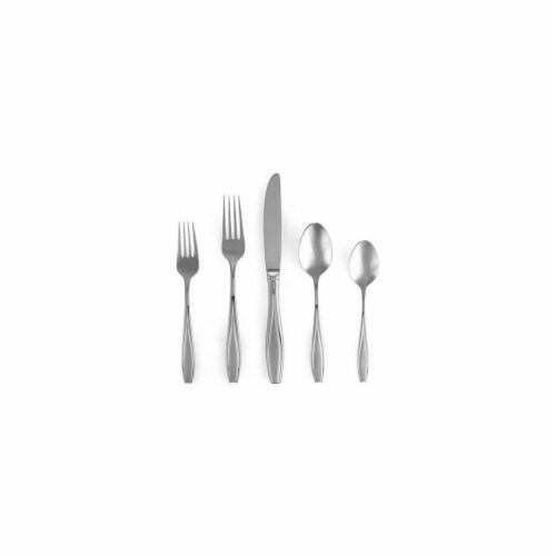 Gorham Tulip Frosted Flatware 5 Piece Place Set Perspective: front