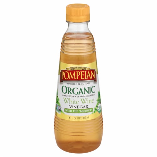Pompeian Organic White Wine Vinegar Perspective: front