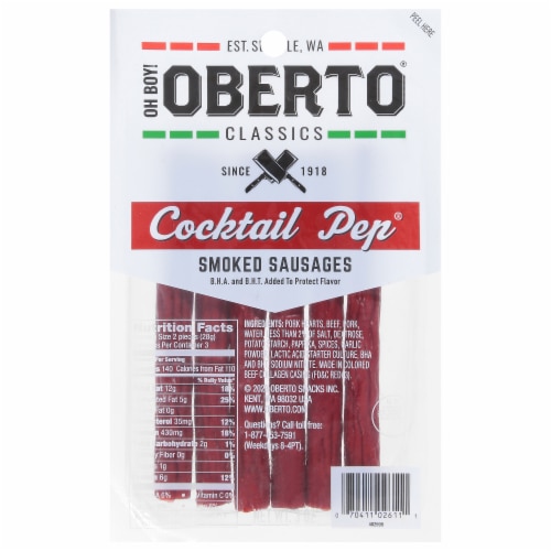 Oberto® Cocktail Pep® Smoked Sausage Sticks Perspective: front