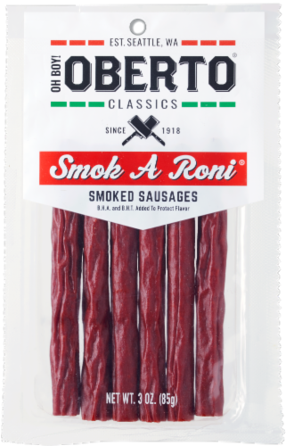Oberto® Classics Smok A Roni® Smoked Sausage Sticks Perspective: front