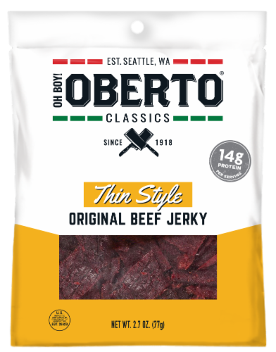 Oberto Original Thin Style Beef Jerky Perspective: front