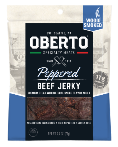 Oberto® Peppered Beef Jerky Perspective: front