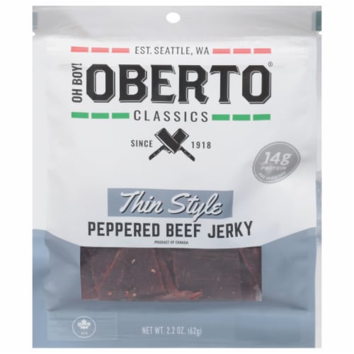 Oberto® Thin Style Peppered Beef Jerky Perspective: front