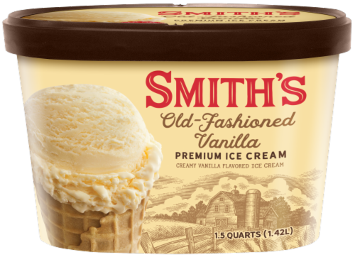 Smith's Old-Fashioned Vanilla Ice Cream Tub Perspective: front