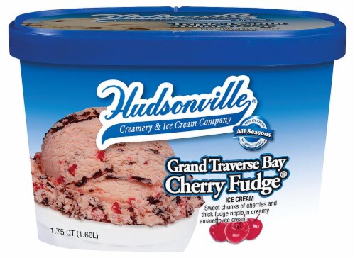 Hudsonville Grand Traverse Bay Cherry Fudge Ice Cream Perspective: front