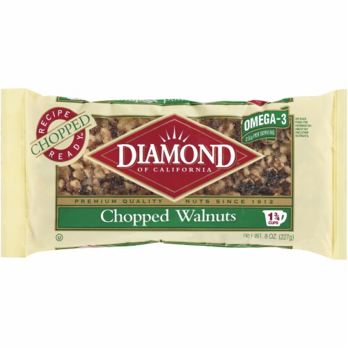 Diamond Chopped Walnuts Perspective: front