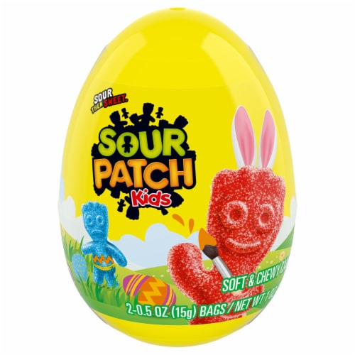 Sour Patch Kids Soft & Chewy Easter Candy Easter Egg Perspective: front