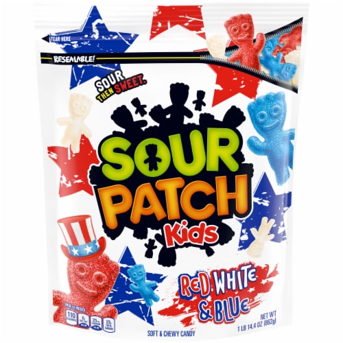 Sour Patch Kids Red White & Blue Soft & Chewy Candy Perspective: front