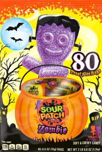 Sour Patch Kids Zombie Treat Size Candy Bags Perspective: front