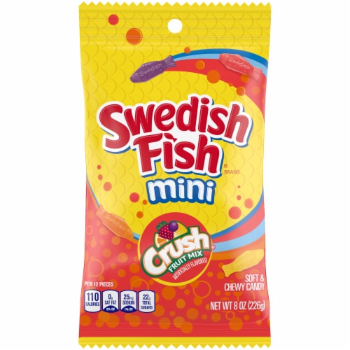 Swedish Fish Mini Crush Fruit Mix Soft & Chewy Candy Perspective: front