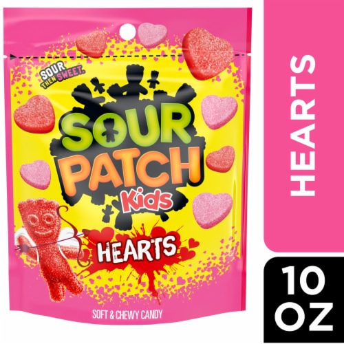 Sour Patch Kids Soft & Chewy Valentines Day Candy Hearts Perspective: front