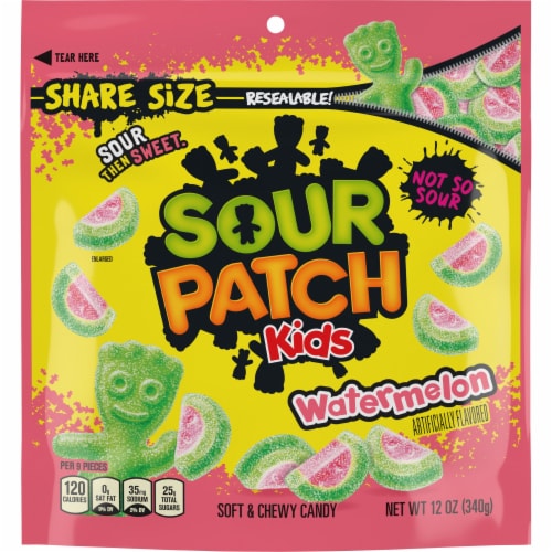 SOUR PATCH KIDS Watermelon Soft & Chewy Candy Share Size Perspective: front