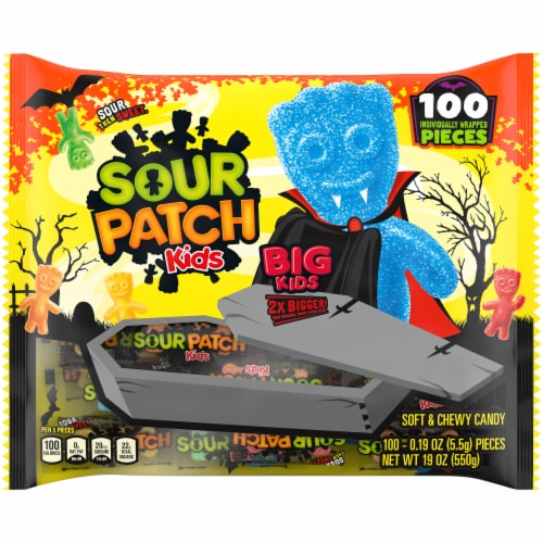 Sour Patch Kids Big Kids Soft And Chewy Halloween Candy, 100 Pk / .19 ...