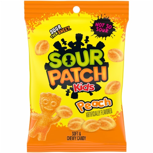 SOUR PATCH KIDS Peach Soft and Chewy Candy Easter Candy Perspective: front