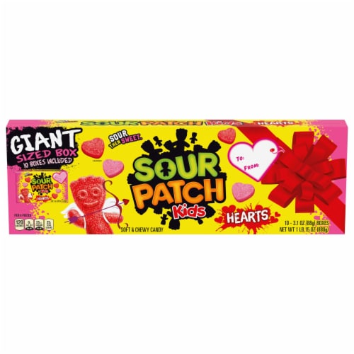Sour Patch Kids Hearts Soft & Chewy Valentine's Candy Packs Perspective: front