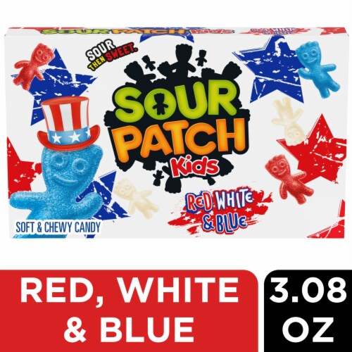 SOUR PATCH KIDS Red White & Blue Soft & Chewy Candy Theater Box Perspective: front